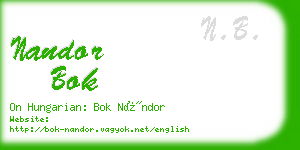 nandor bok business card